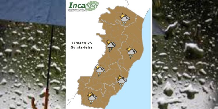 Previsão do tempo para o ES e Colatina nesta quinta (17) -Foto: Incaper