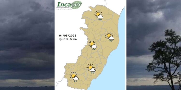 Previsão do tempo para o ES e Colatina nesta quinta (01) - Foto: Incaper