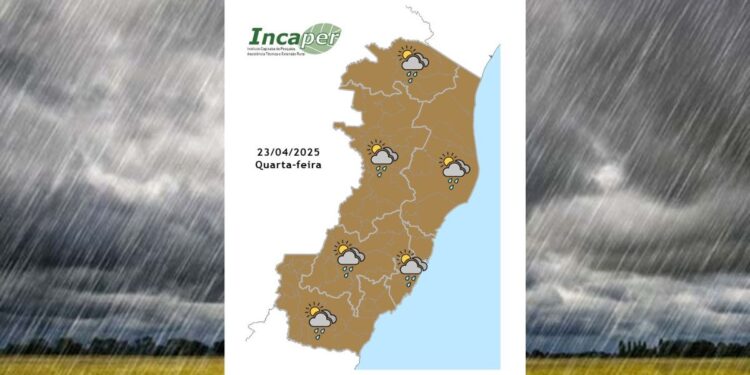 Previsão do tempo para o ES e Colatina nesta quarta (23) - Foto: Incaper