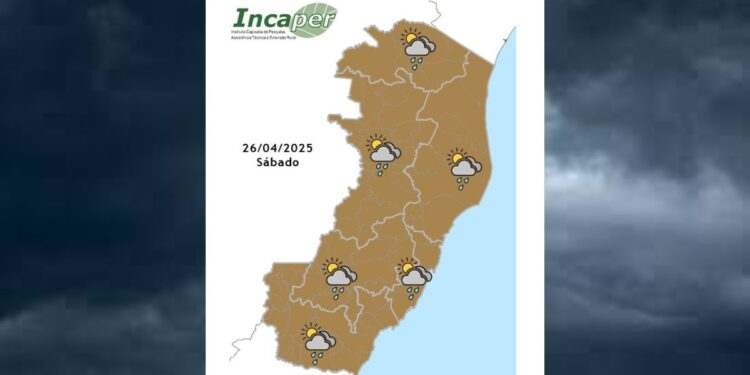 Veja previsão do tempo para o ES e Colatina neste sábado (26) - Foto: Incaper