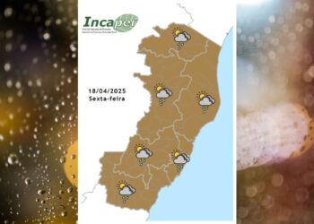 Previsão do tempo para o ES e Colatina nesta sexta (18) - Foto: Incaper