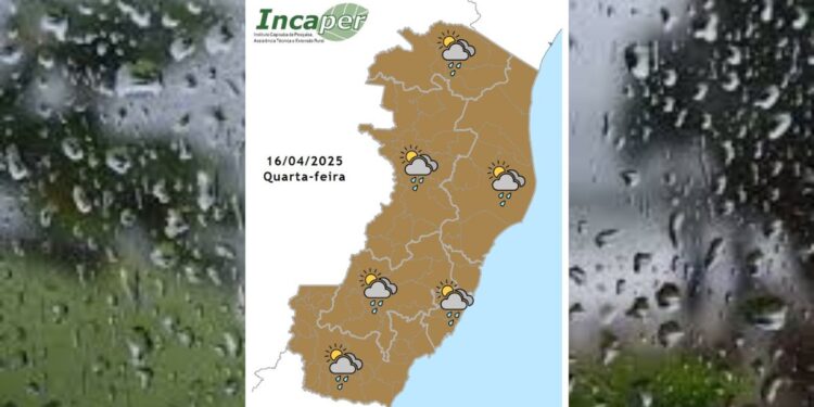 Previsão do tempo para o ES e Colatina nesta quarta (16) - Foto: Incaper