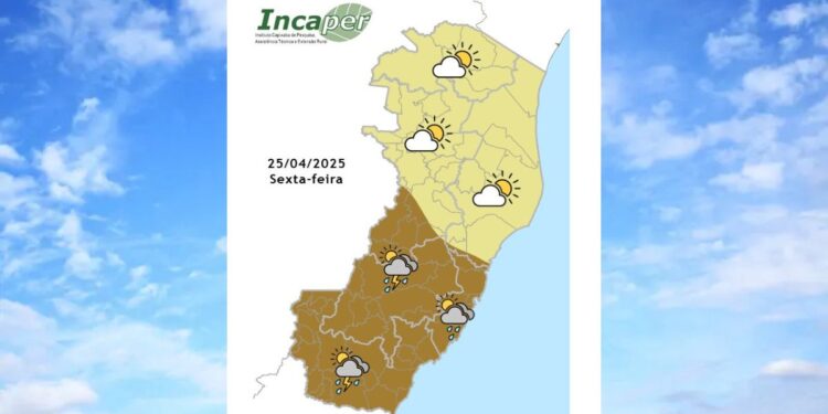 Previsão do tempo para o ES e Colatina nesta sexta (25) - Foto: Incaper