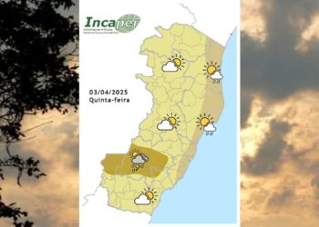 Previsão do tempo para o ES e Colatina nesta quinta (03) - Foto: Incaper