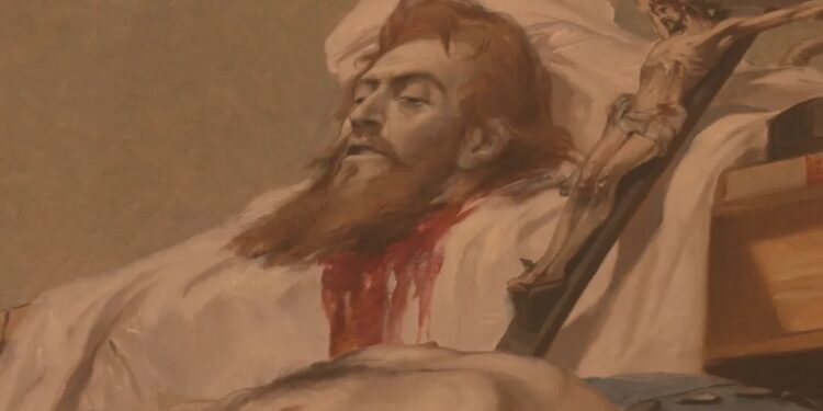 Quadro popularmente conhecido por Tiradentes Esquartejado está em museu em Juiz de Fora (MG) — Foto: Reprodução/TV Integração