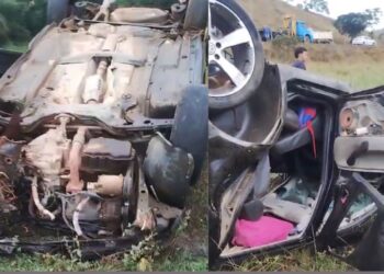 Homem fica ferido após carro capotar em zona rural de Barra de São Francisco - Foto: Rede Social