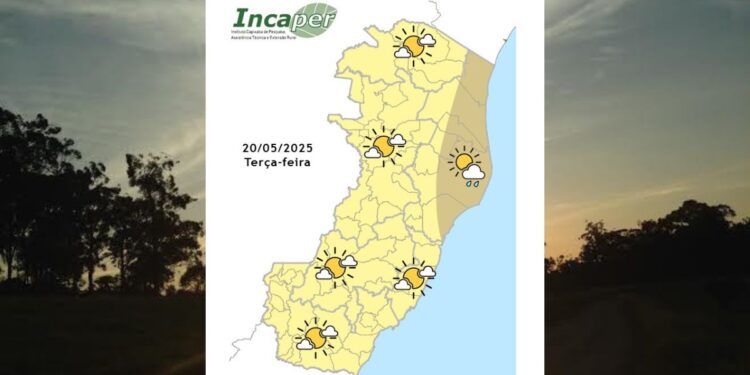 Previsão do tempo para o ES e Colatina nesta terça (20) - Foto: Incaper