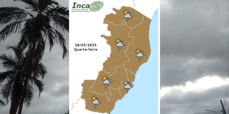 Previsão do tempo para o ES e Colatina nesta quarta (28) - Foto: Incaper