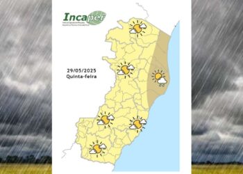Previsão do tempo para o ES e Colatina nesta quinta (29) - Foto: Incaper