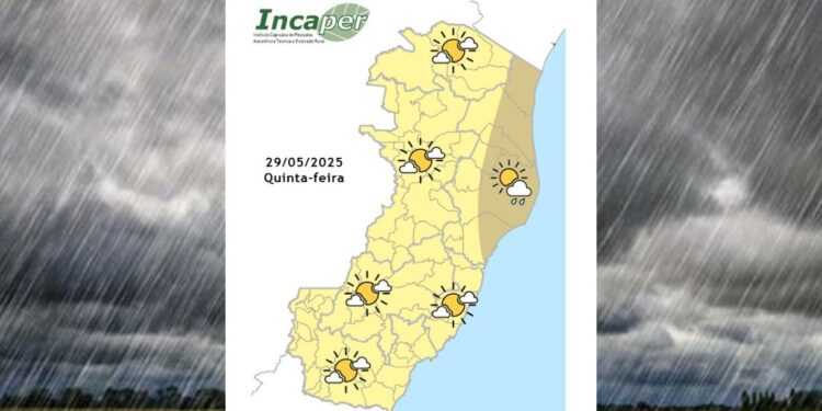 Previsão do tempo para o ES e Colatina nesta quinta (29) - Foto: Incaper