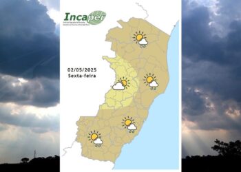 Previsão do tempo para o ES e Colatina neste domingo (04) - Foto: Incaper