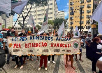Atingidos pelo rompimento da barragem de Brumadinho realizam ato em Belo Horizonte hoje, 13 de maio - Crédito : Ag. EficazPress