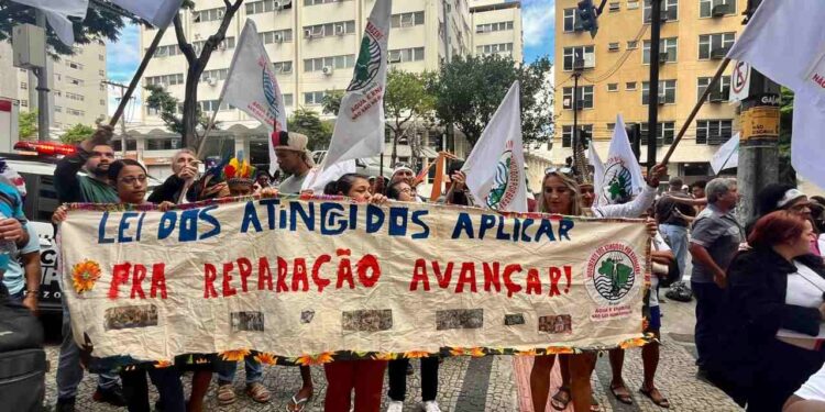 Atingidos pelo rompimento da barragem de Brumadinho realizam ato em Belo Horizonte hoje, 13 de maio - Crédito : Ag. EficazPress