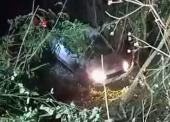 Corpo de Bombeiros realiza resgate após veículo despencar em ribanceira na ES-248, em Colatina - Foto: Rede Social