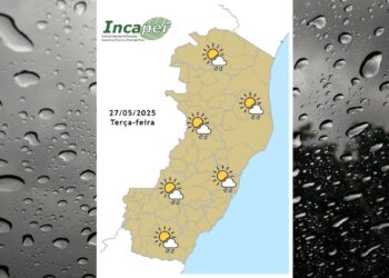 Previsão do tempo para o ES e Colatina nesta terça (27) - Foto: Incaper