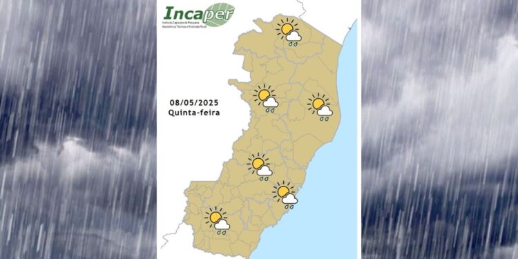 Previsão do tempo para o ES e Colatina nesta quinta (08) Foto: Incaper