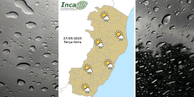 Previsão do tempo para o ES e Colatina nesta terça (27) - Foto: Incaper