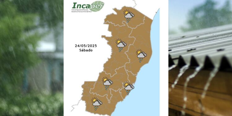 Previsão do tempo para o ES e Colatina neste sábado (24) - Foto: Incaper