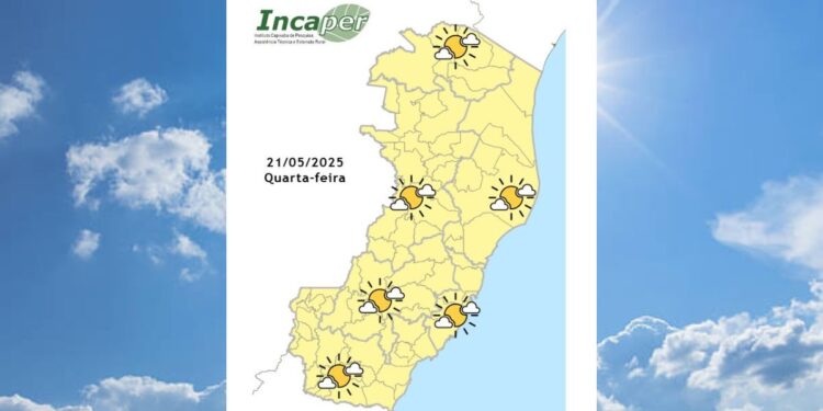 Previsão do tempo para o ES e Colatina nesta quarta (21) - Foto: Incaper
