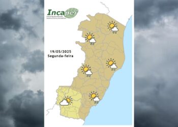 Previsão do tempo para o ES e Colatina nesta segunda (19) - Foto: Incaper
