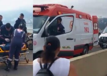 Acidente com motocicleta interdita ponte Florentino Avidos em Colatina - Foto: Rede Social