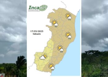 Previsão do tempo para o ES e Colatina neste sábado (17) - Foto: Incaper
