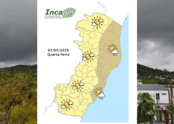 Previsão do tempo para o ES e Colatina nesta quarta (07) - Foto: Incaper