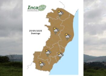 Previsão do tempo para o ES e Colatina neste domingo (25) - Foto: Incaper