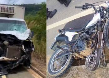 Dois jovens morrem em colisão frontal entre moto e caminhão em Barra de São Francisco - Foto: Rede Social