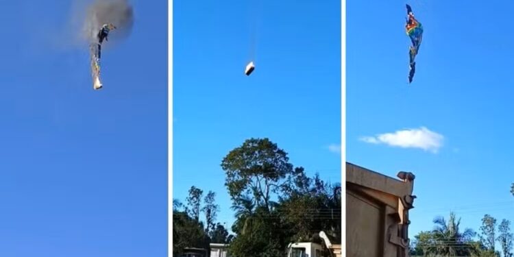 Balão cai em Santa Catarina após pegar fogo e deixa 8 mortos e 13 feridos - Fotos: Reprodução