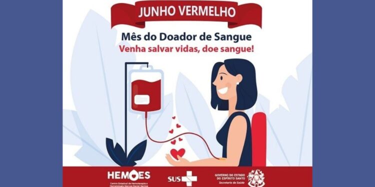 Junho Vermelho: Hemoes incentiva doação de sangue com ações especiais em todo o ES - Foto: Sesa