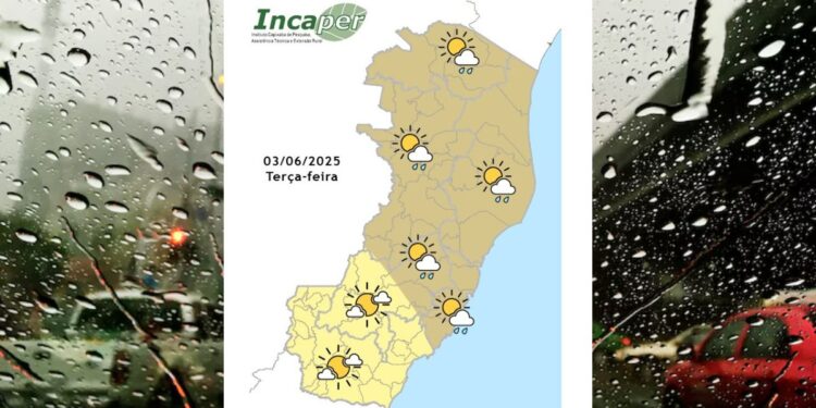 Previsão do tempo para o ES e Colatina nesta terça (03) - Foto: Incaper