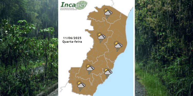 Previsão do tempo para o ES e Colatina nesta quarta (11) - Foto: Incaper