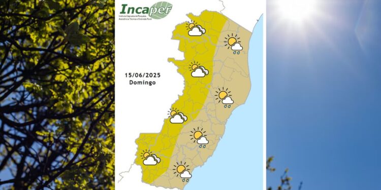 Previsão do tempo para o ES e Colatina neste domingo (15) - Foto: Incaper