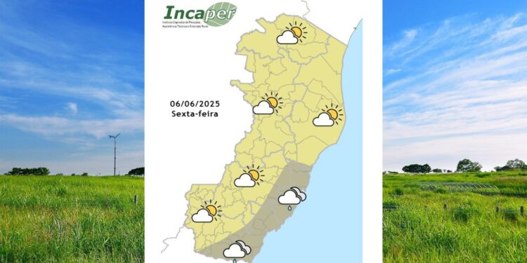 Previsão do tempo para o ES e Colatina nesta sexta (06) - Foto: Incaper
