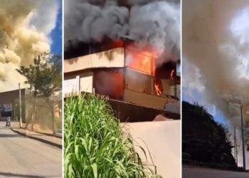 Incêndio atinge secador de café em Santa Maria de Jetibá; ninguém se feriu - Foto: Montagem Colatina em Ação
