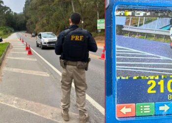 Motociclista é flagrado a 210 km/h na BR-101 no Sul do ES - Foto: PRFES