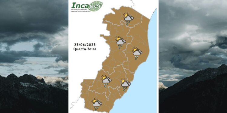 Veja como fica o tempo no ES e Colatina nesta quarta (25) - Foto: Incaper