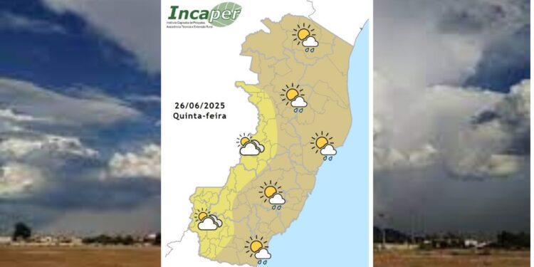 Previsão do tempo para o ES e Colatina nesta quinta (26) - Foto: Incaper
