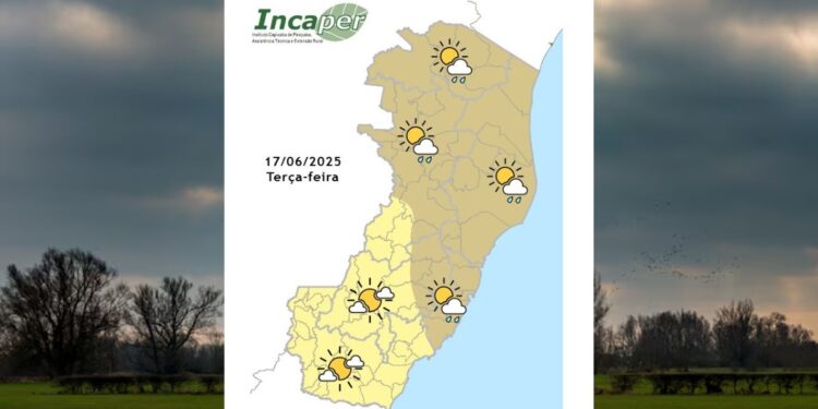 Previsão do tempo para o ES e Colatina nesta terça (17) - Foto: Incaper