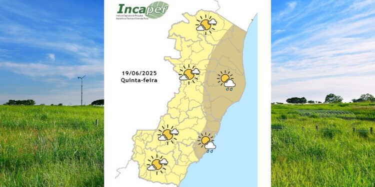 Previsão do tempo para o ES e Colatina nesta quinta (19) - Foto: Incaper