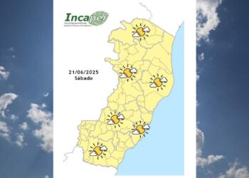 Previsão do tempo para o ES e Colatina neste sábado (21) - Foto: Incaper