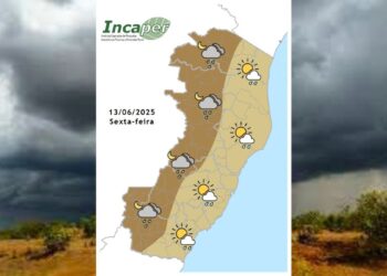 Previsão do tempo para o ES e Colatina neste sábado (14) - Foto: Incaper