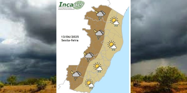 Previsão do tempo para o ES e Colatina neste sábado (14) - Foto: Incaper