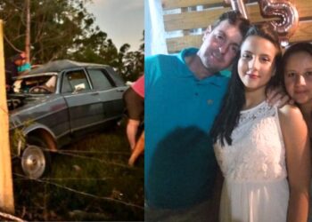 Nova Venécia: Pai, mãe e filha morrem em acidente após colisão em árvore na ES-130 - Foto: Reprodução