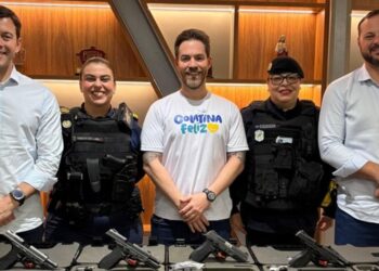 Colatina reforça segurança pública com doação de 50 pistolas da Prefeitura de Vila Velha. Foto: PMC