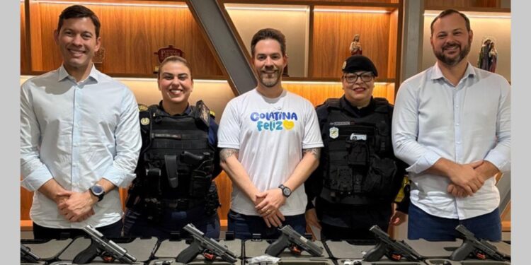 Colatina reforça segurança pública com doação de 50 pistolas da Prefeitura de Vila Velha. Foto: PMC