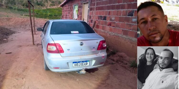Carro usado na fuga, Genivaldo Serafim de Souza, de 39 anos, apontado pela Polícia Civil como autor dos disparos e o casal Joel Anacleto da Silva, de 44 anos, e sua esposa, Ana Aparecida, de 48 - Crédito: Colatina em Ação