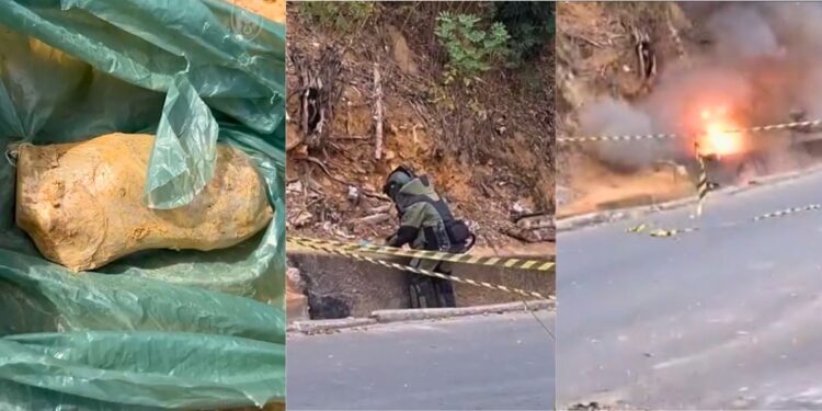 BME detona granada encontrada no bairro São Judas Tadeu, em Colatina - Foto: Reprodução