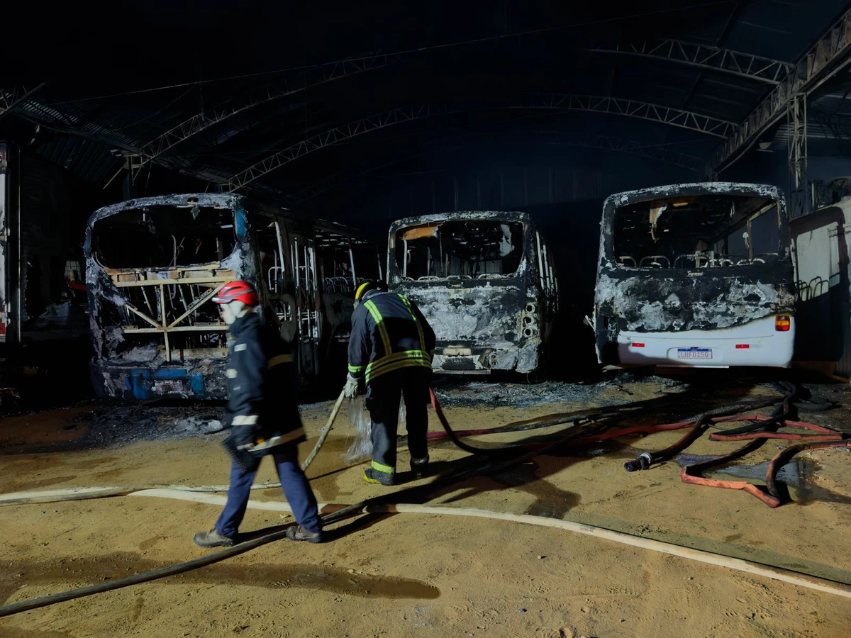 Incêndio em galpão destrói veículos em Santa Maria de Jetibá - Foto: Rede Social